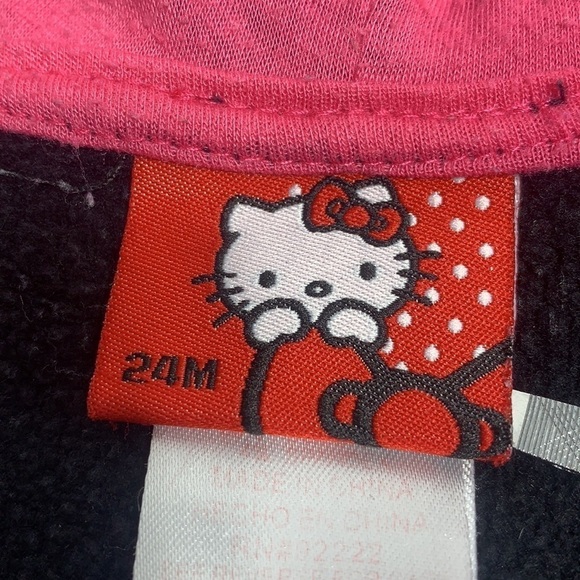 Toddler Hello Kitty Black & Pink Zip Up Hoodie Size 24 month - Picture 4 of 5